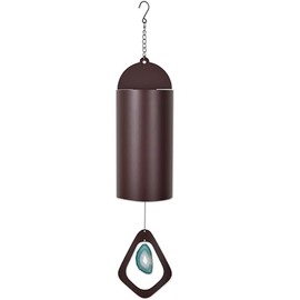 Sunset Vista Designs Wind Bell - Bronze Powder Coated Metal with Blue Agate Windcatcher, 10.75" Long, Large