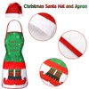Syhood 8 Pieces Christmas Kitchen Aprons Santa Hat Set Include