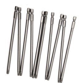 10PCS 6"/150mm T30 Torx Head Screwdriver Bit Set, 1/4 Inch Hex Shank with Quick Release Slot,S2 Steel Magnetic Security Tamper Proof Star 6 Point Screw Driver Kit Tools(TT30)