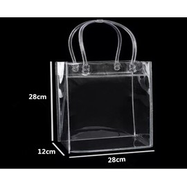 SLMYCAO Handbag, Transparent Bag, PVC, Mini Packaging Bag, Shopping Bag, Gift Bag, Waterproof, For Work, Travel, Wedding, Gift Packaging Bag, Pack of 12 (11.0 x 11.0 x 4.7 inches (28 x 28 x 12 cm)