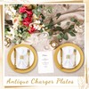 Widecook 50 Pcs 13 Inch Plastic Gold Charger Plates Bulk,