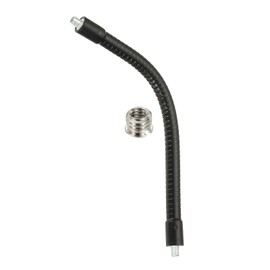 PATIKIL 8" Gooseneck, 1/4"-20 Male to Male Thread Metal Universal Hose Flexible Arm Gooseneck Tube Extension Holder with Reducing Screws for Action Camera, Phone, Microphone, Black