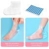 100Pcs Clear Plastic Disposable Booties for Foot with 100 Stickers