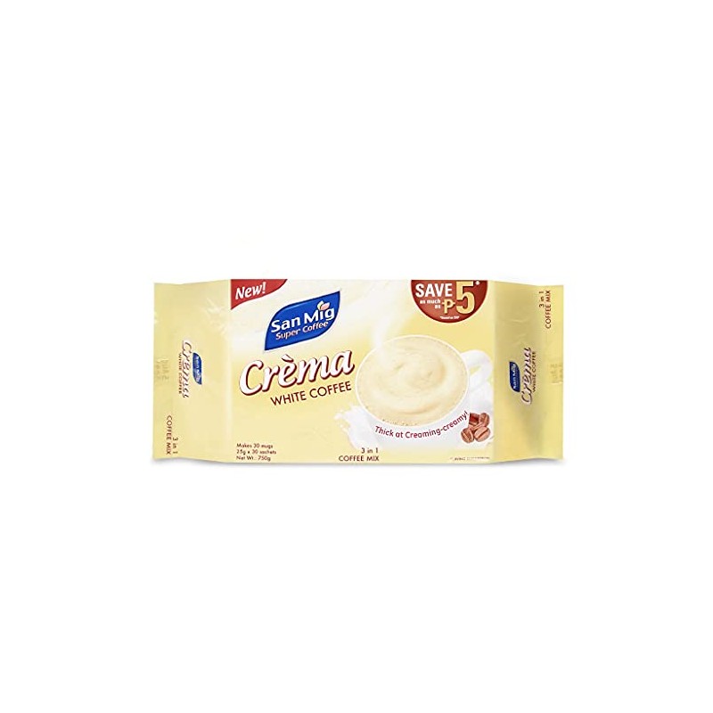 San Mig Crema Super 3in1 White Coffee 30 sachet pack