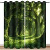 MissHope Green Tree Forest Blackout Curtains Wild Green Scenery Sunshine