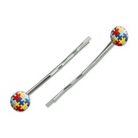 Autism Awareness Diversity Puzzle Pieces Bobby Pins Barrettes Hair Styling Clips