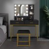 AUTOFOREVER Vanity Desk with Mirror and Lights & Hidden Jewelry