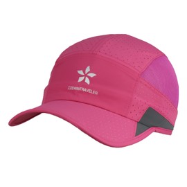 ZZEWINTRAVELER Reflective Running Cap Quick Drying Sports Hats Lightweight Breathable Unstructured Soft Baseball Cap Unisex (Plum-B)