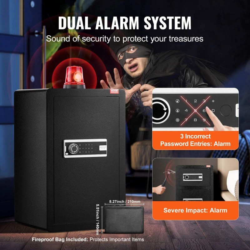 Single Door 3.5 Cu.ft Key Lock & Password Safe Box