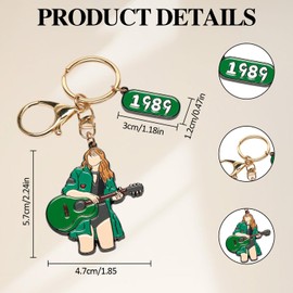 Nhemeylp Taylor Keychain, Alloy Music Keyring Backpack Accessories, Fashion Music Lover Keychain Gifts for Fans Girls Boys Adults (White)