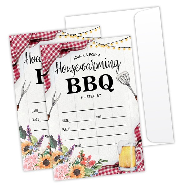 LONLONBANG Housewarming Invitations BBQ Picnic Housewarming Party Back Yard Cookout