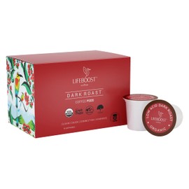 Lifeboost Dark Roast Low Acid Coffee K Cups - Single Origin Mold Free Non-GMO Organic Coffee Pods - Compatible with Keurig & Keurig 2 Machines - 10 Count
