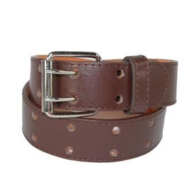 CTM® Kids' Leather Two Hole Jean Belt, Xlarge, Brown