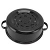 Black Enameled Steel Round Roaster Pot with Iron Lid and