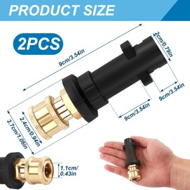 2 Pcs Pressure Washer Gun Adapter for Karcher to 1/4'' Quick Connect Female Fitting Universal Quick-Fitting Adaptor Compatible with Kärcher K Series K2, K3, K4, K5, K6, K7 High Pressure Washer Adapter