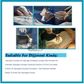 DDP FOERSTER Sponge Forceps 9.5" Curved FENESTRATED Oval Serrated Jaws