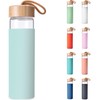 Yomious 20 Oz Borosilicate Glass Water Bottles with Silicone Sleeve