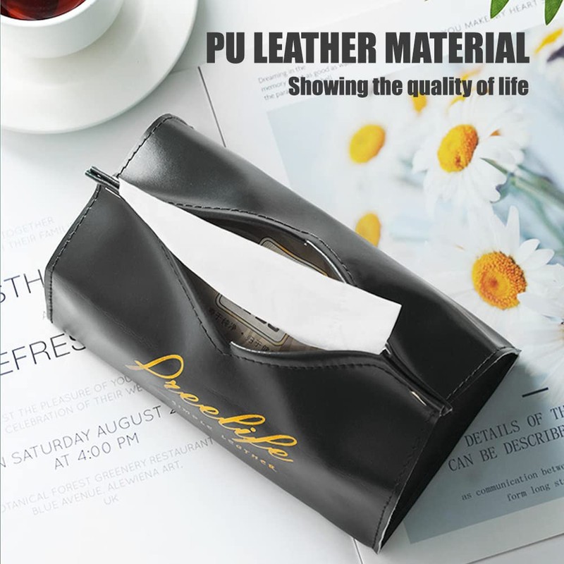 Life'bea PU Leather Tissue Box Holder,Tissue Paper Holder Waterproof Cloth