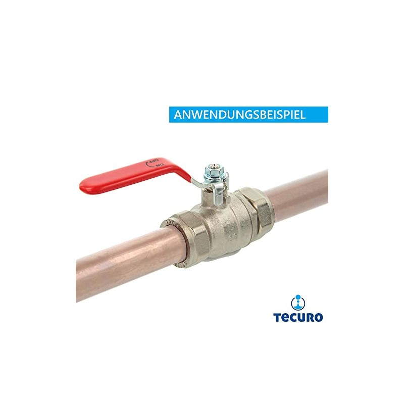 Ball Valve with Compression Fitting for Copper Tube Ø 15