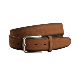 Fenix Men's Belt, Adjustable Leather Belt, Happy Size 85 cm to 115 cm, Men's Leather Belt with Buckle, 35 mm Wide, Belt Made of Velour Cowhide Leather, Desert Cognac
