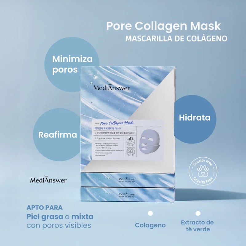 Mascarilla Coreana De Colageno Para Poros, Medianswer 37g