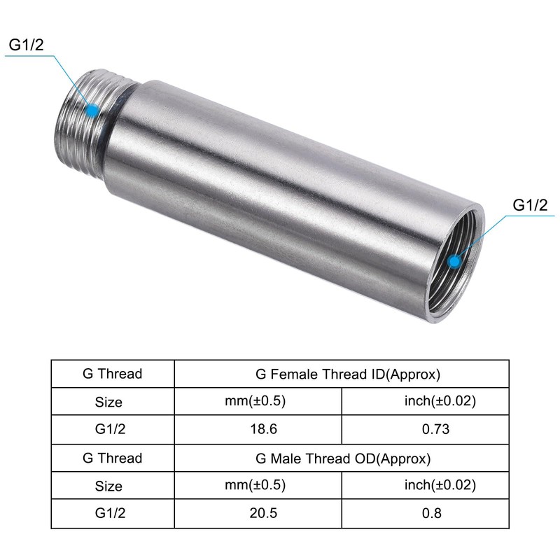 PATIKIL Shower Head Extension Arm, 2 Pack Stainless Steel G1/2