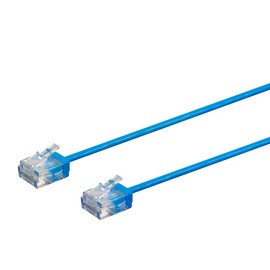 Monoprice Cat6 Ethernet Patch Cable - Snagless, 550MHz, UTP, 32AWG, 0.5 Feet, Blue - Micro SlimRun Series