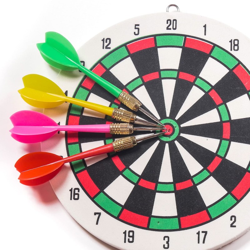 Steel Tip Darts Set 6 Pack Metal Dart Set Multicolor