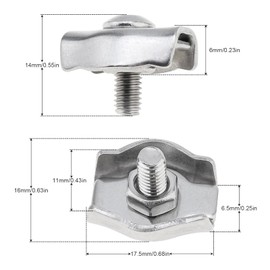 Smgda Wire Clips 20pcs M3 304 Stainless Steel Wire Rope Clip Simple Clamp Cable Clamp (M3)