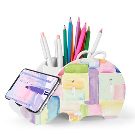 MOKANI Desk Supplies Organizer, Cute Elephant Pencil Holder Multifunctional Office Accessories Desk Decoration with Cell Phone Stand Office Supplies Desk Decor Organizer for Christmas