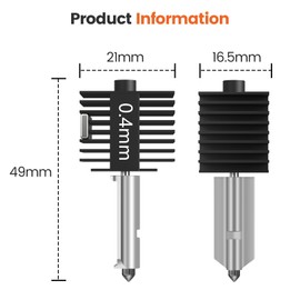 YOOPAI Hotend Kit for Bambu Lab A1/A1 mini, Upgraded 0.4mm Hardened Steel Nozzle with 1 Silicone Cover Sock - 1 Pcs