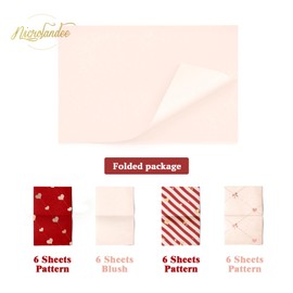 Nicrolandee 24 Sheets Valentine's Day Wrapping Paper, Pink Red Heart Dots Tissue Wrap Paper for Birthday, Mother's Day, Father's Day, Wedding Gift Packing, 15 x 20 Inch