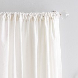 Peri Home Semi -Sheer Chenille Rose Rod Pocket Window Curtain Panel Pair, 108", White