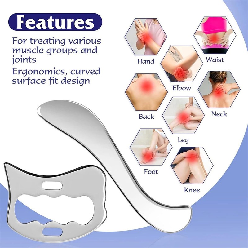 Gua Sha Stainless Steel, 3-in-1 Gua Sha Stone Face Tool,