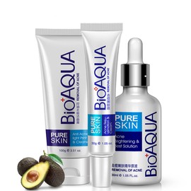 BIOAQUA Crema de aceite 3 en 1 para eliminar acné en la cara, manchas de acné, cicatriz de manchas de manchas de aceite hidratante 100 g+30 g+30 ml