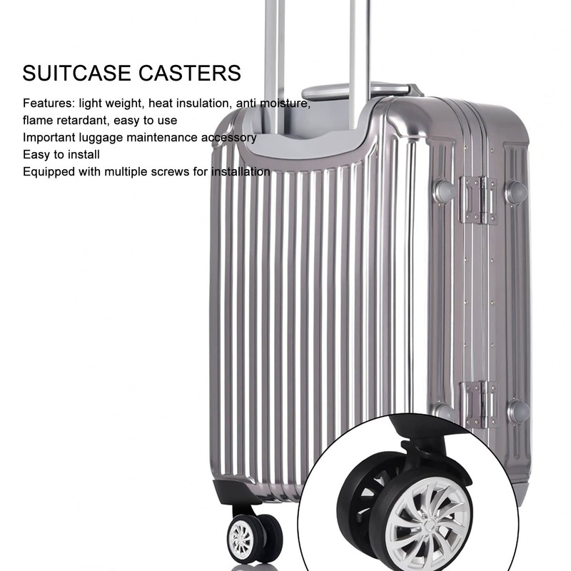 One Pair Suitcase Casters, Premium Nylon Luggage Wheels, with Multiple