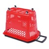 6PCS Plastic Shopping Basket with Handles&Wheels, 35L Rolling Shopping Cart