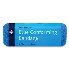 Reliance Medical Reliform Blue Confirming Bandage - Soft, Lightweight, Stretchable, Ideal for Securing Dressings and Wound Care, 7.5 cm x 4 m