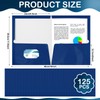 Yeaqee 125 Pack Folders with 2 Pockets Glossy Laminated White
