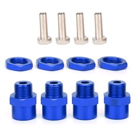 SPYMINNPOO RC Car Wheel Hex Hub Adapter, 12 mm to 17 mm Wheel Hex Conversion Adapter Accessory for D4 HSP 94123 1:10 Car (Blue)