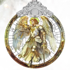 Christmas 2024 Ornament, Stained Glass Ornament, Christmas Ornament, Christmas Tree Ornament, Holiday Ornament Gift, Christmas Tree Decoration, Gift Exchange, Gift Idea - Archangel Michael