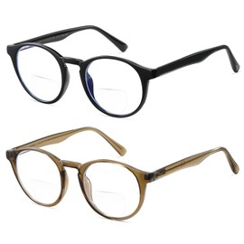 Kafirlo Bifocal Reading Glasses Women Progressive Blue Light Blocking No Line Clear Upper Dual Focus Reader Cheater Designer Farsighted Fashion Eyeglasses Computer Protection Scratch Resistant 1.00