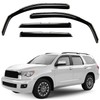Window Deflectors Smoke Tinted in-Channel Side Window Vent Visor Deflectors Rain Guards Compatible with Toyota Sequoia 2008-2022 - 4 pcs. GW0798