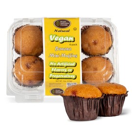 DIJAS Natural Foods Plant-Based 36-Vegan Mini Muffins ONLY $0.97-oz! Natural and Preservative Free Ingredients, Delicious Snack and Breakfast (36 Muffins) (Banana)