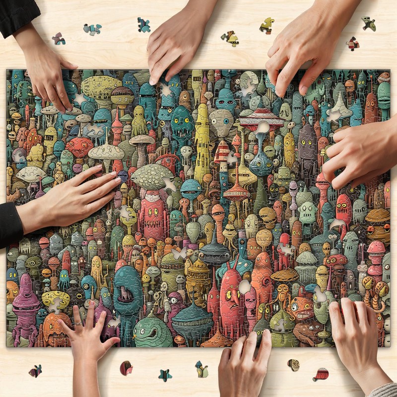 Naturelish Dense Monster Jigsaw Puzzles for Adults 1000 Pieces, Brain