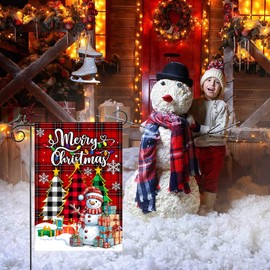 4SEASONS POD Set of 3 Christmas Garden Flag, Happy New Year Garden Flag, Home Spring Garden Flag, Garden Flags 12x18 Double Sided, Holiday Outside Decorations Yard Flag