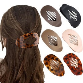 Pack of 6 Flat Hair Clips, Flat Hair Clips for Women, Ideal for Daily Wear and Party Hairstyles, Six Colours, Ideal Gift Choice