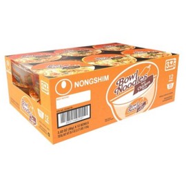 Nissin Nongshim Hot & Spicy Bowl Noodles, Chicken Flavor ( 3.03 oz. 12 Pack )~Instant