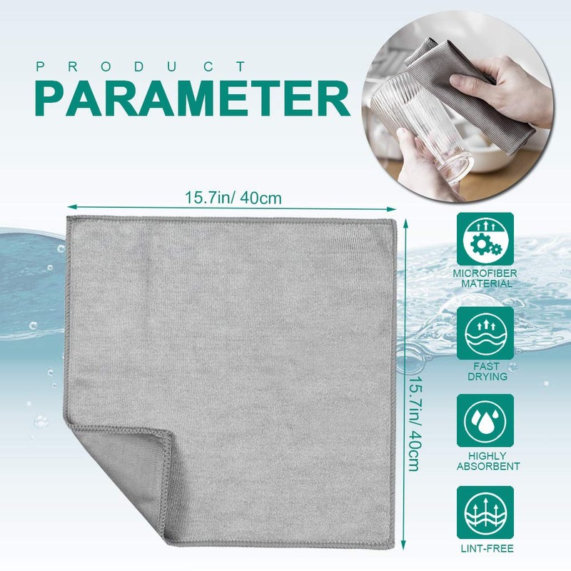 Modixun 6Pcs Microfiber Glass Cleaning Cloths, Highly Absorbent Lint Free