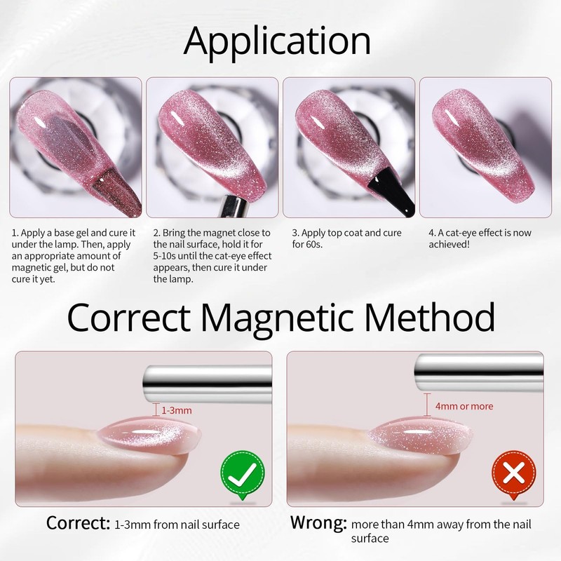 UR SUGAR 15ML Glass Cat Magnetic Eye Gel Nail Polish,